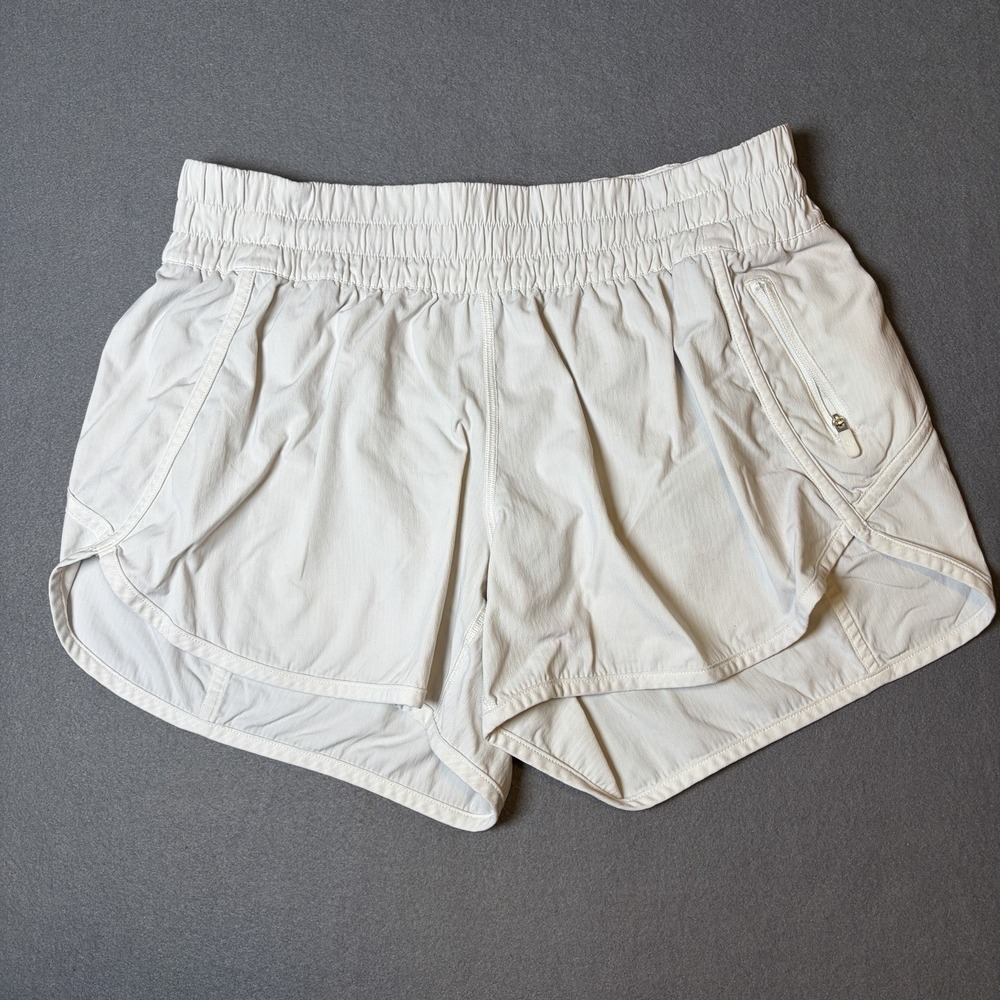 Lululemon Tracker Shorts White with Tan Lining Women's Size 10